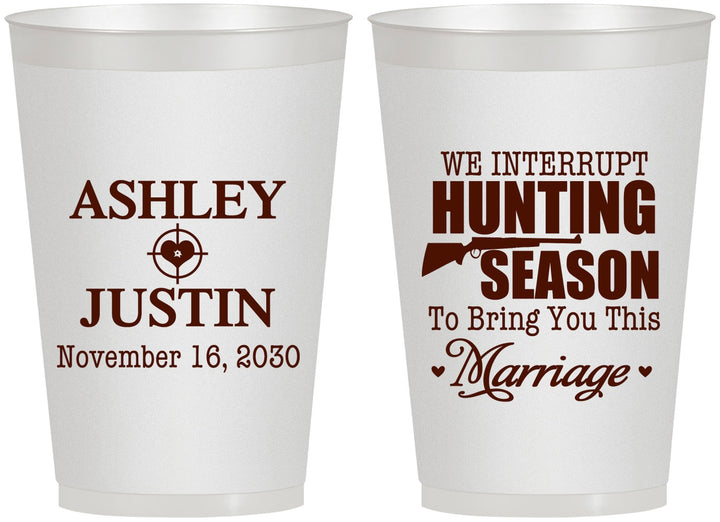 Personalized Wedding 12 oz Frosted Cups - We Interrupt Hunting | 316