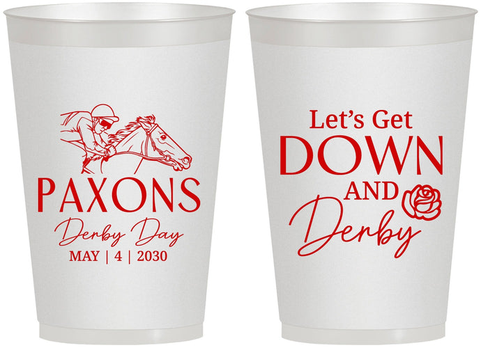 Personalized Derby Day 12 oz Frosted Cups - Lets Get Down And Derby | 320000