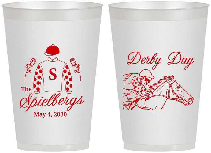 Personalized Derby Day 12 oz Frosted Cups - Horses | 320007