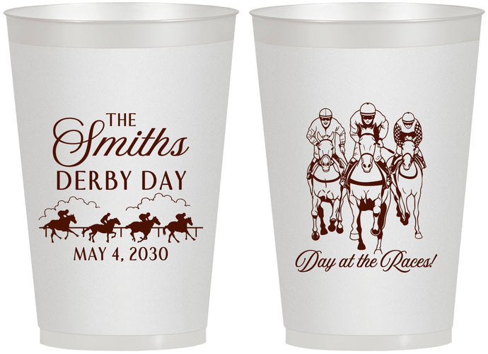 Personalized Derby Day 12 oz Frosted Cups - Day At The Races | 320009