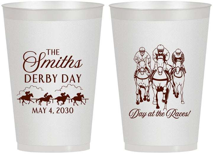 Personalized Derby Day 12 oz Frosted Cups - Day At The Races | 320009