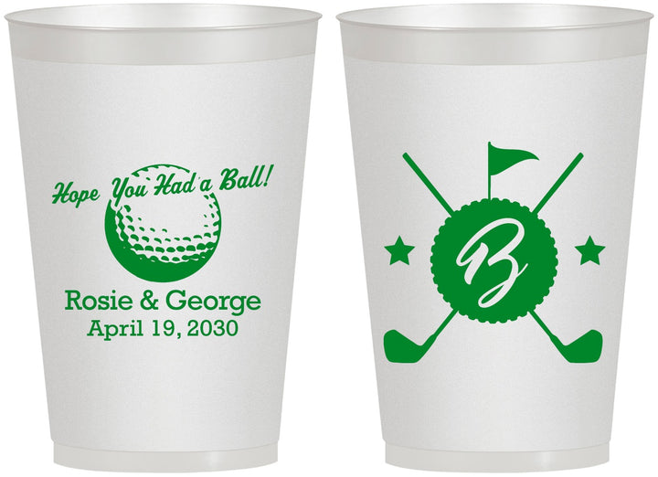 Personalized Wedding 12 oz Frosted Cups - Golf | 325
