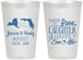 Personalized Wedding 12 oz Frosted Cups - Love Laughter Happily | 329