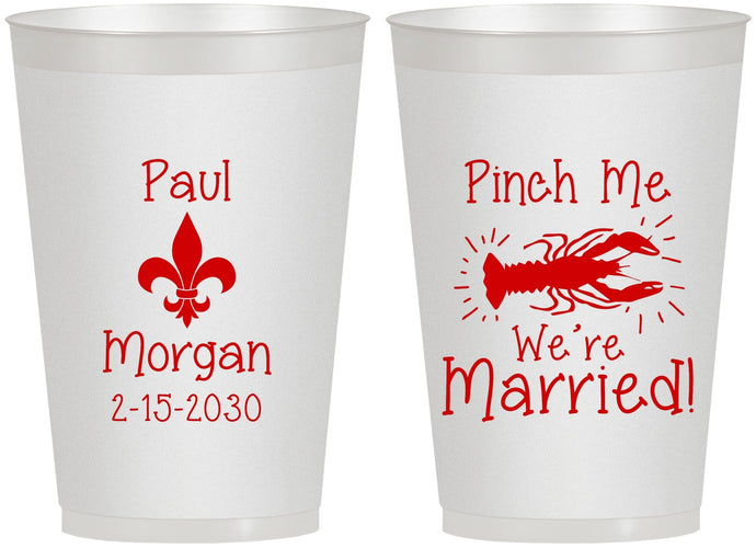 Personalized Wedding 12 oz Frosted Cups - Crawfish Boil | 330