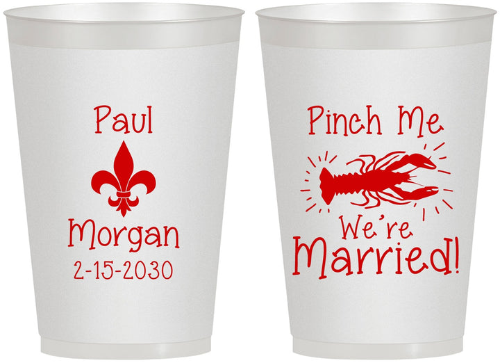 Personalized Wedding 12 oz Frosted Cups - Crawfish Boil | 330