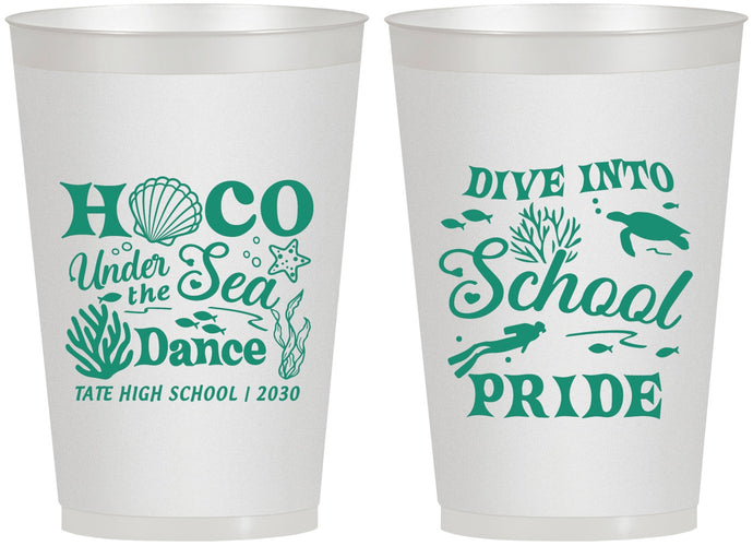 Personalized Homecoming 12 oz Frosted Cups - Hoco Under The Sea | 330000