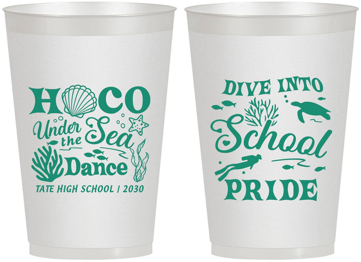 Personalized Homecoming 12 oz Frosted Cups - Hoco Under The Sea | 330000