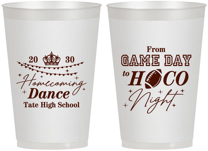 Personalized Homecoming 12 oz Frosted Cups - Gameday To Hoco Night | 330005