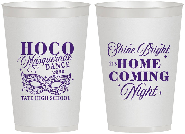 Personalized Homecoming 12 oz Frosted Cups - Hoco Masquerade Dance | 330009