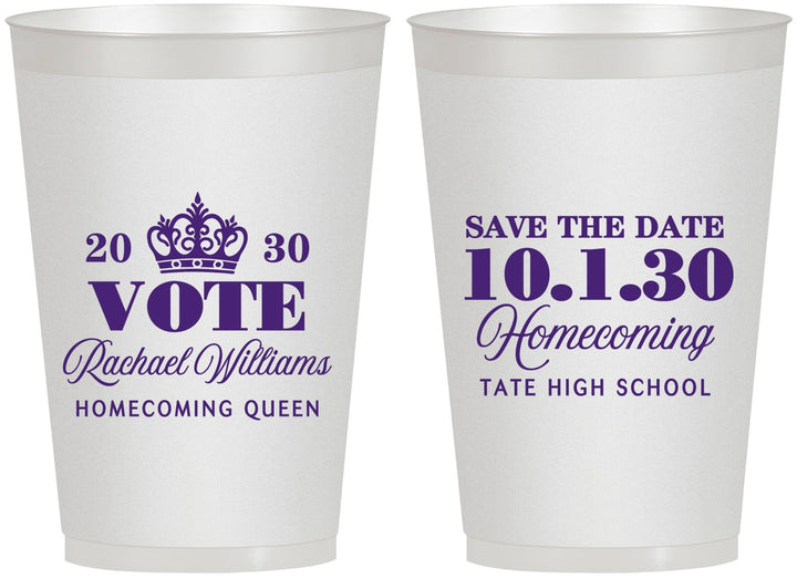 Personalized Homecoming 12 oz Frosted Cups - Hoco Queen Vote | 330020