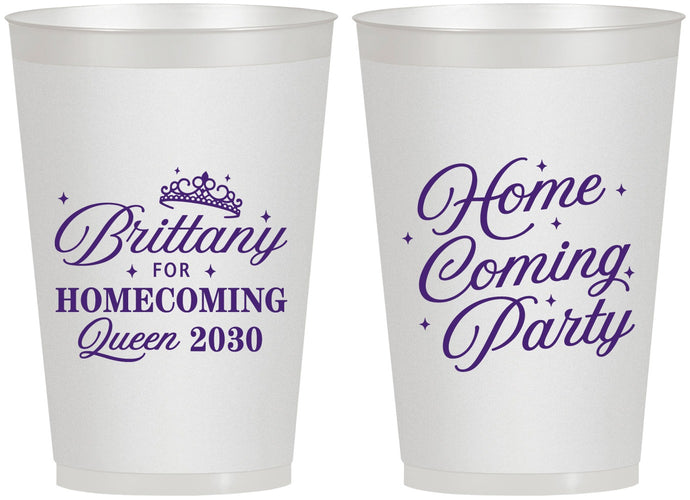 Personalized Homecoming 12 oz Frosted Cups - Hoco Queen Vote | 330022