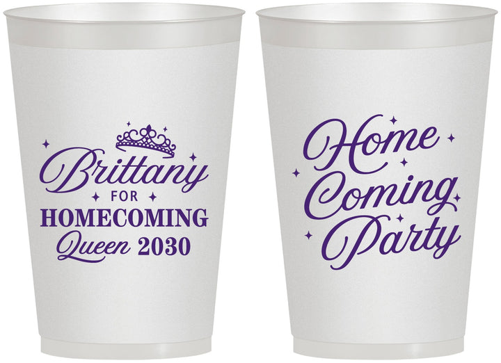 Personalized Homecoming 12 oz Frosted Cups - Hoco Queen Vote | 330022