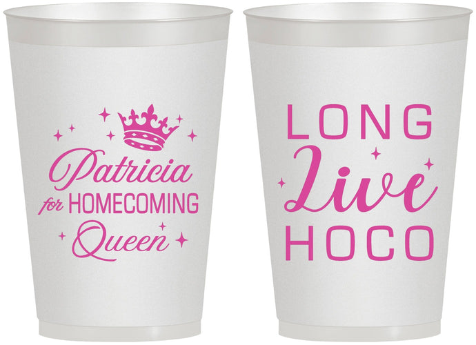 Personalized Homecoming 12 oz Frosted Cups - Hoco Queen Vote | 330026