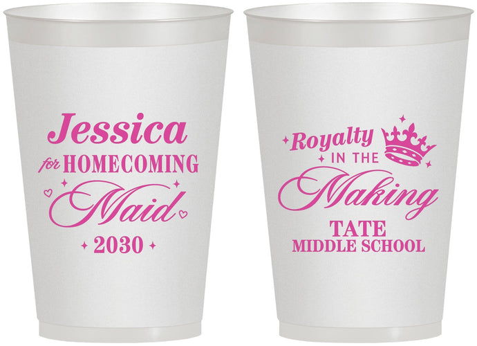 Personalized Homecoming 12 oz Frosted Cups - Hoco Maid Vote | 330029