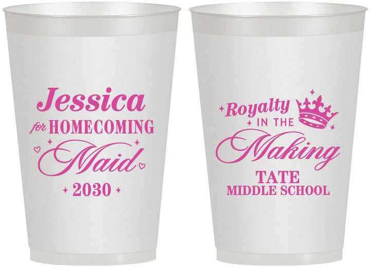Personalized Homecoming 12 oz Frosted Cups - Hoco Maid Vote | 330029
