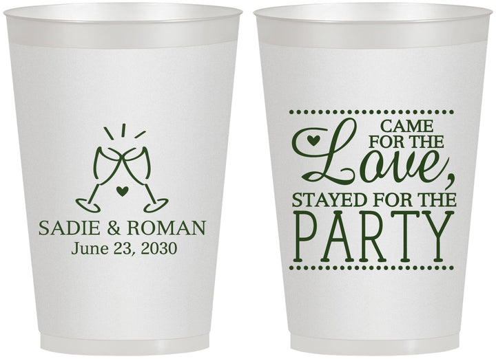 Personalized Wedding 12 oz Frosted Cups - Love Party | 331