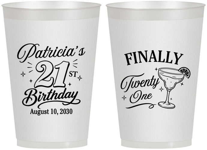 Personalized 21st Birthday 12 oz Frosted Cups - Finally Twenty One | 340008