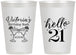 Personalized 21st Birthday 12 oz Frosted Cups - Hello Twenty One | 340011