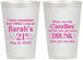 Personalized 21st Birthday 12 oz Frosted Cups - Candles Cake Drunk | 340017