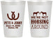 Personalized Wedding 12 oz Frosted Cups - Horseshoe | 342