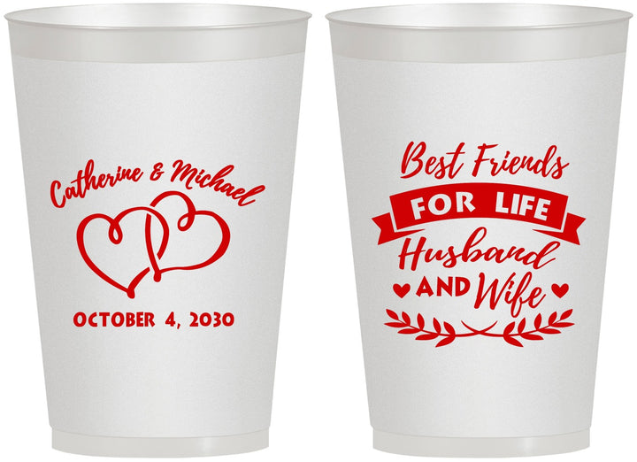 Personalized Wedding 12 oz Frosted Cups - Best Friends For Life | 349