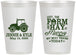 Personalized Wedding 12 oz Frosted Cups - Left The Farm Tractor | 351
