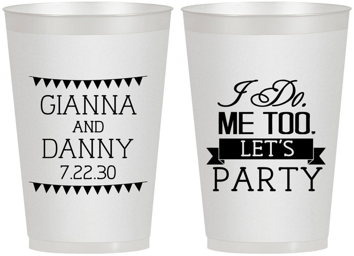 Personalized Wedding 12 oz Frosted Cups - I Do Me Too | 363