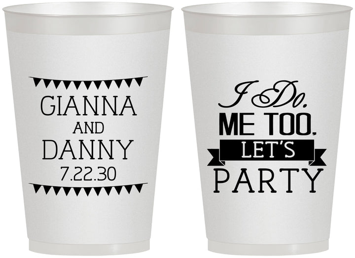 Personalized Wedding 12 oz Frosted Cups - I Do Me Too | 363