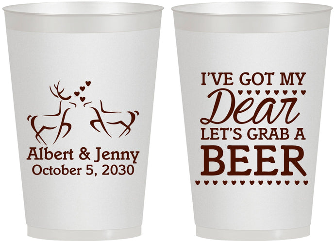 Personalized Wedding 12 oz Frosted Cups - Dear Beer | 372