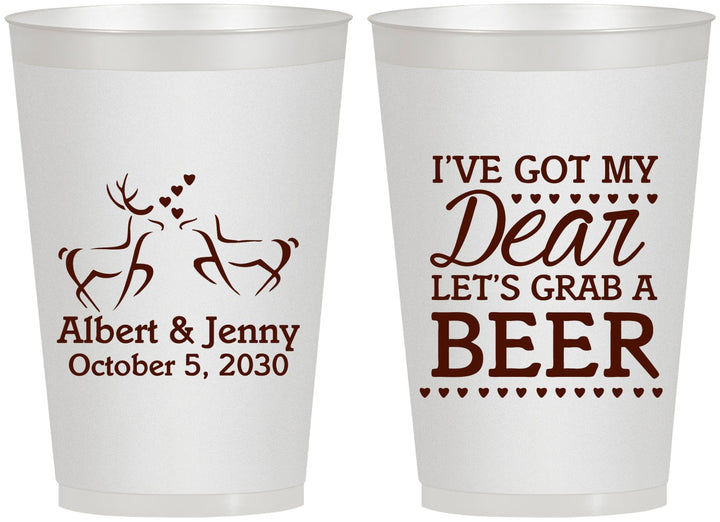 Personalized Wedding 12 oz Frosted Cups - Dear Beer | 372