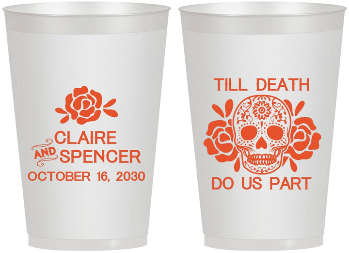Personalized Wedding 12 oz Frosted Cups - Till Death Do Us Part | 380