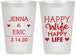 Personalized Wedding 12 oz Frosted Cups - Happy Wife Happy Life | 393