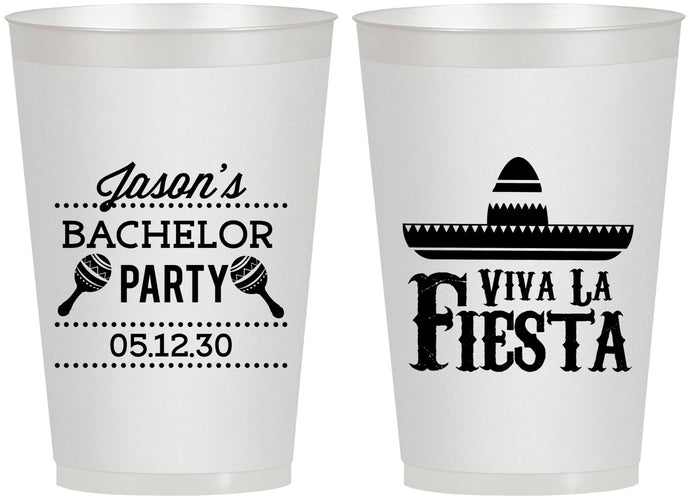 Personalized Bachelor Party 12 oz Frosted Cups - Viva La Fiesta Mexican | 40001