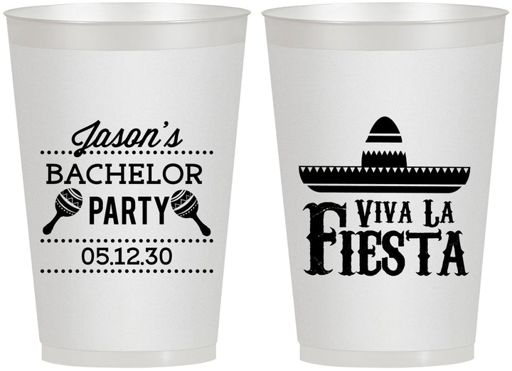 Personalized Bachelor Party 12 oz Frosted Cups - Viva La Fiesta Mexican | 40001