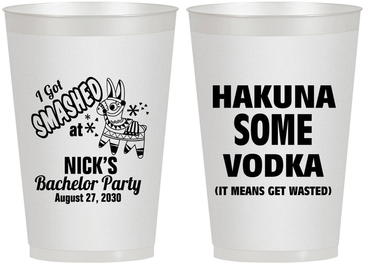 Personalized Bachelor Party 12 oz Frosted Cups - Fiesta Mexican | 40004
