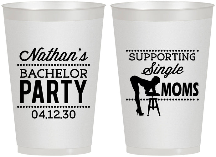 Personalized Bachelor Party 12 oz Frosted Cups - Strip Club | 40006