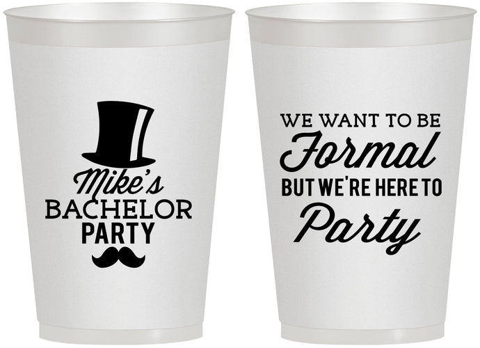 Personalized Bachelor Party 12 oz Frosted Cups - Formal | 40007