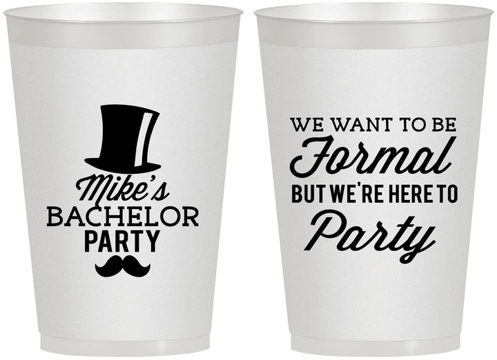 Personalized Bachelor Party 12 oz Frosted Cups - Formal | 40007