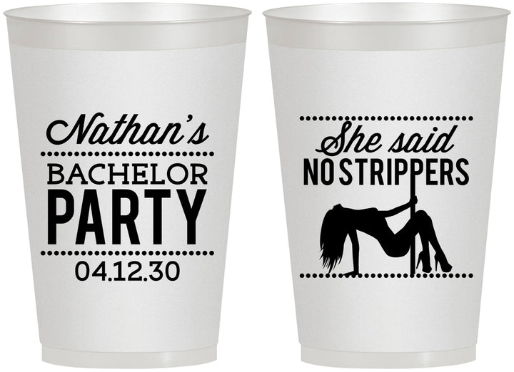 Personalized Bachelor Party 12 oz Frosted Cups - Strip Club | 40008