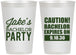 Personalized Bachelor Party 12 oz Frosted Cups - Caution Expires On | 40009