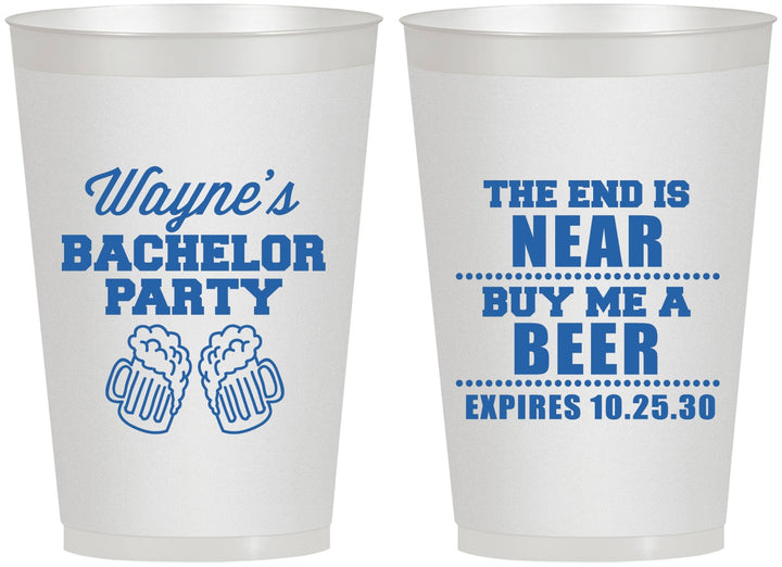 Personalized Bachelor Party 12 oz Frosted Cups - Beer | 40014
