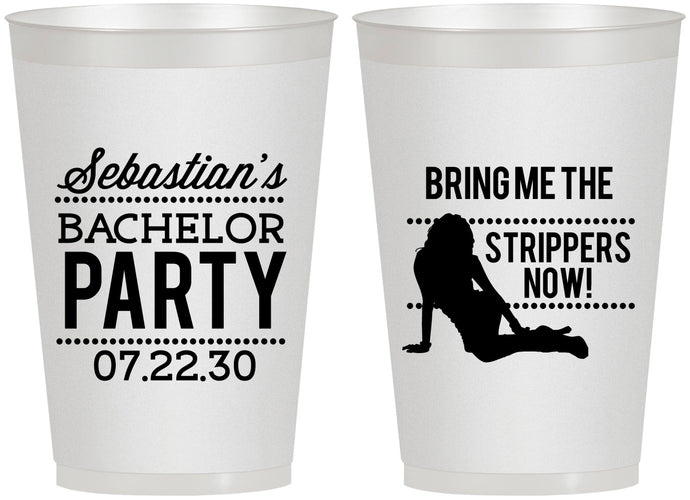 Personalized Bachelor Party 12 oz Frosted Cups - Strip Club | 40017