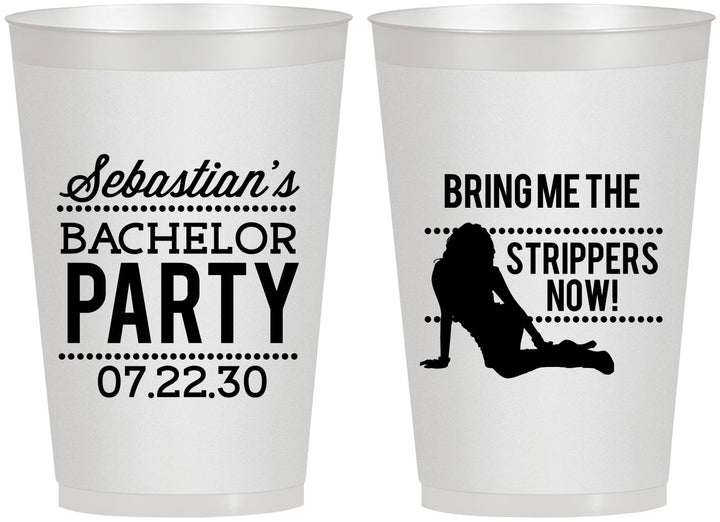 Personalized Bachelor Party 12 oz Frosted Cups - Strip Club | 40017