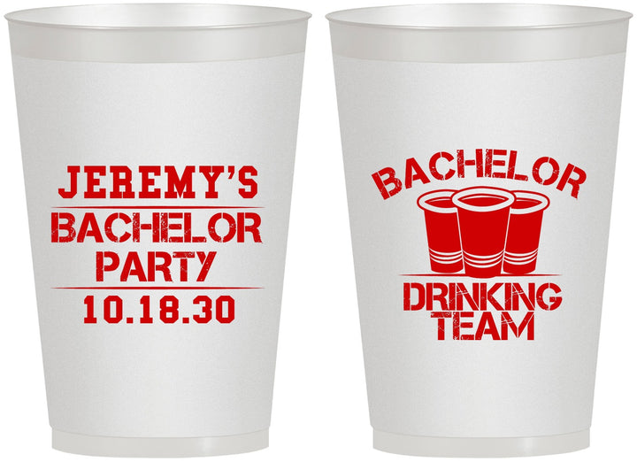 Personalized Bachelor Party 12 oz Frosted Cups - Drinking Team | 40020