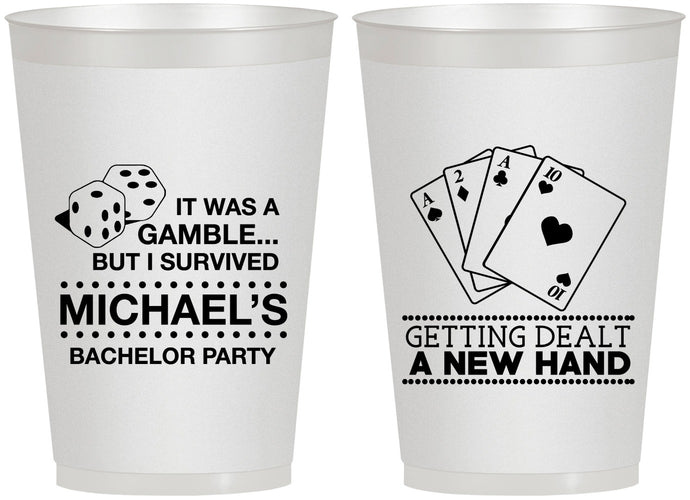 Personalized Bachelor Party 12 oz Frosted Cups - Las Vegas | 40025