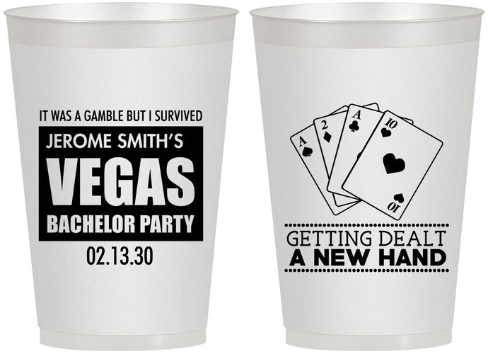 Personalized Bachelor Party 12 oz Frosted Cups - Las Vegas | 40026