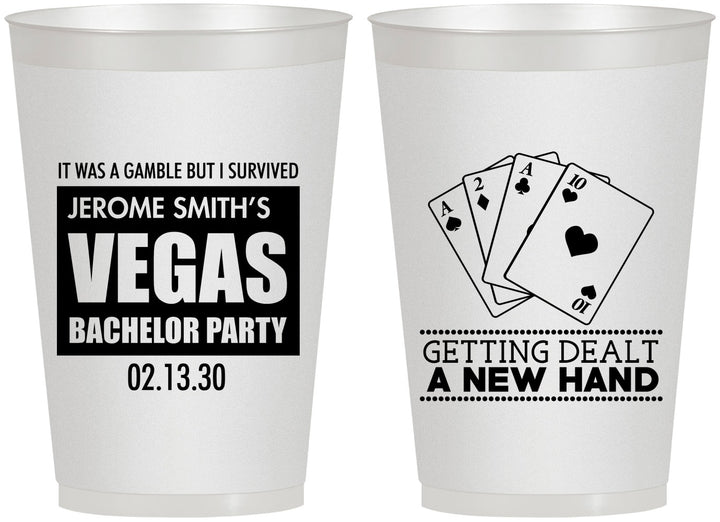 Personalized Bachelor Party 12 oz Frosted Cups - Las Vegas | 40026