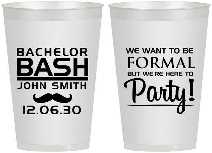 Personalized Bachelor Party 12 oz Frosted Cups - Formal | 40030