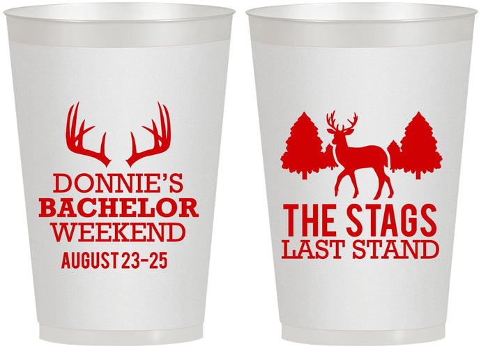 Personalized Bachelor Party 12 oz Frosted Cups - Stags Last Stand | 40033