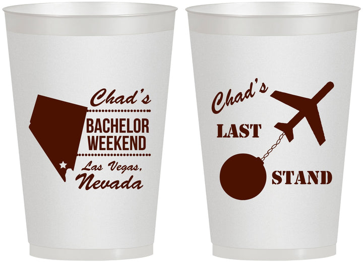 Personalized Bachelor Party 12 oz Frosted Cups - Last Stand | 40034